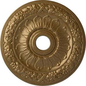 24 in. x 4 in. ID x 1-1/2 in. Swindon Urethane Ceiling Medallion (Fits Canopies upto 6-1/8 in.), Pale Gold
