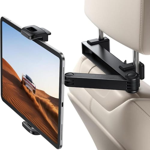 Car Headrest Tablet Holder Lockable in Extension Arm Mount for