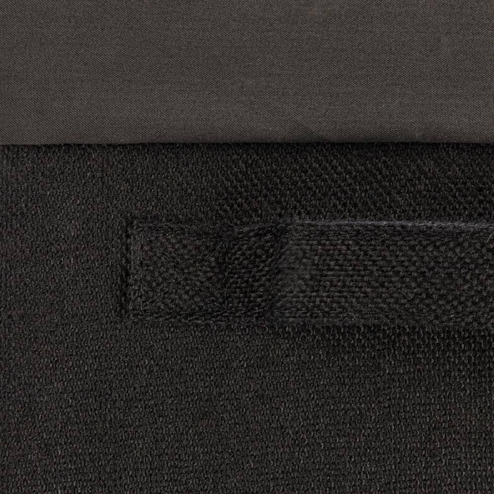 Black Collapsible Polylinen Laundry Hamper with Wheels and Lid