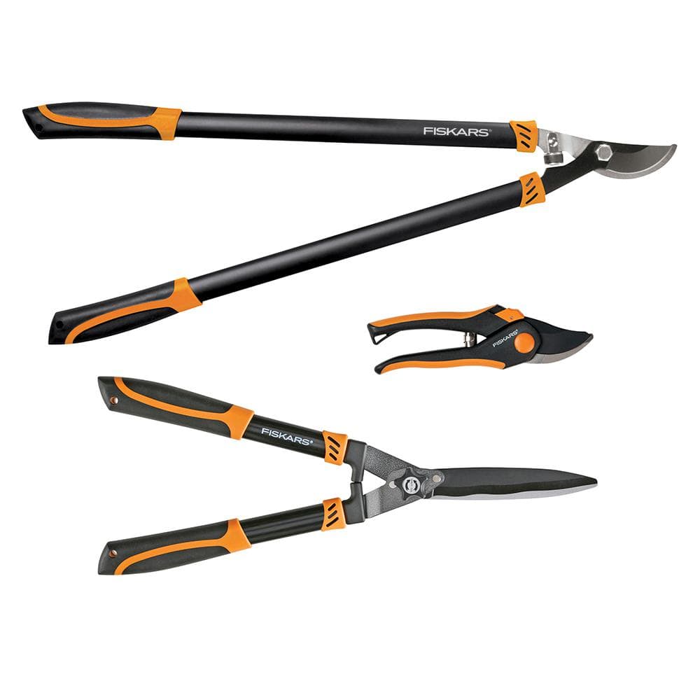 UPC 046561495435 product image for Fiskars 3-Piece Lopper, Hedge shear, Pruner Tree and Shrubcare Kit, Black/Steel | upcitemdb.com