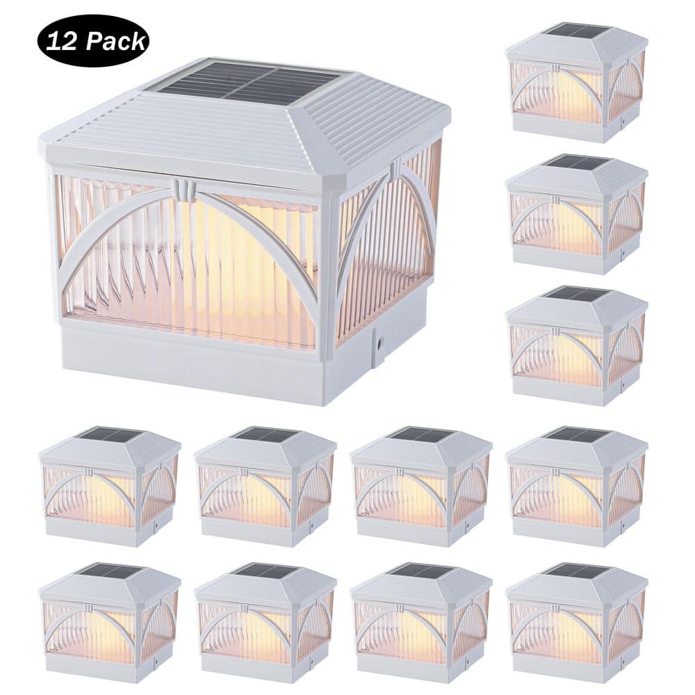 C Cattleya 4 x 4 or 3.5 x 3.5 White Solar Integrated LED Post Cap