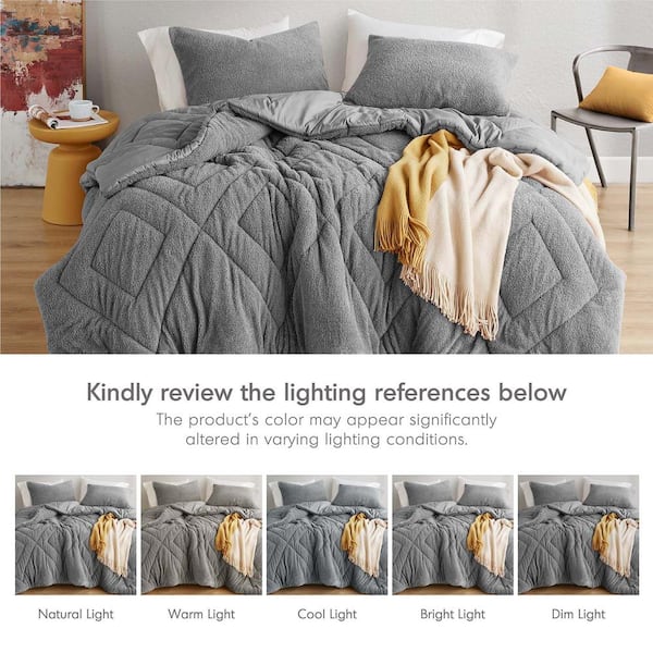Kyla 2-Piece Gray Microfiber Twin/Twin XL Comforter Set