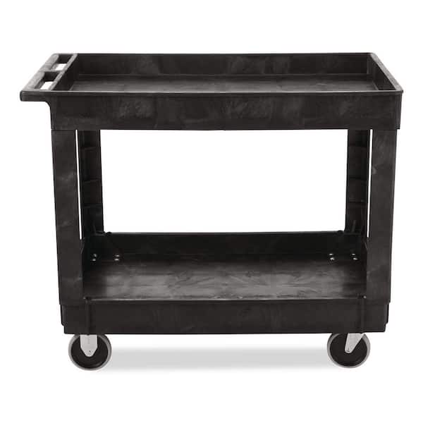 Rubbermaid Commercial Products 40 in. x 24 in. 2-Shelf Heavy Duty Utility Cart with 4 in. Casters