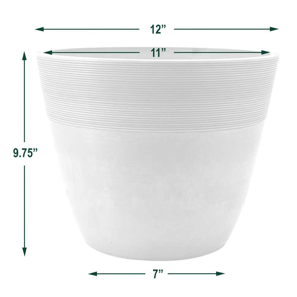 Medium Gray Recycled Plastic Round Indoor/Outdoor Planter