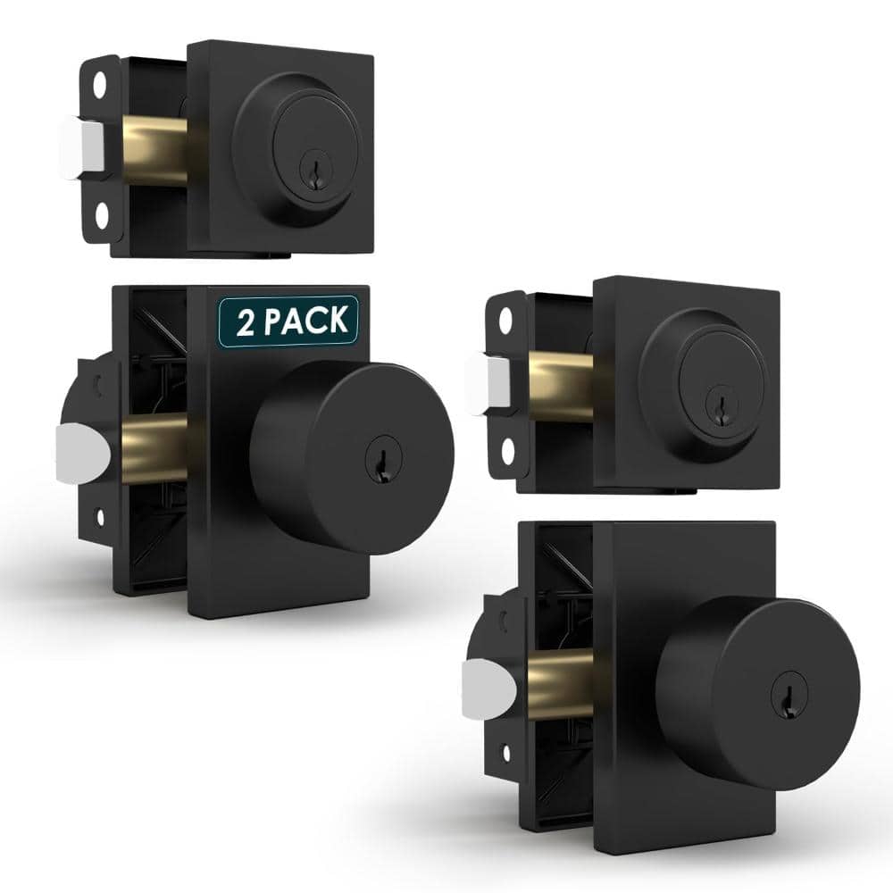 Laura Entry Door Handles & Deadbolt Lock - 2 Pack Reversible Matte Black Door Handle - Matte Black price history on PriceWatchPro