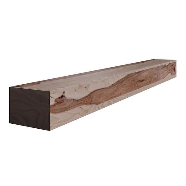 5 in. D x 7.25 in. W x 72 in. L Unfinished Hickory Wood Mantel