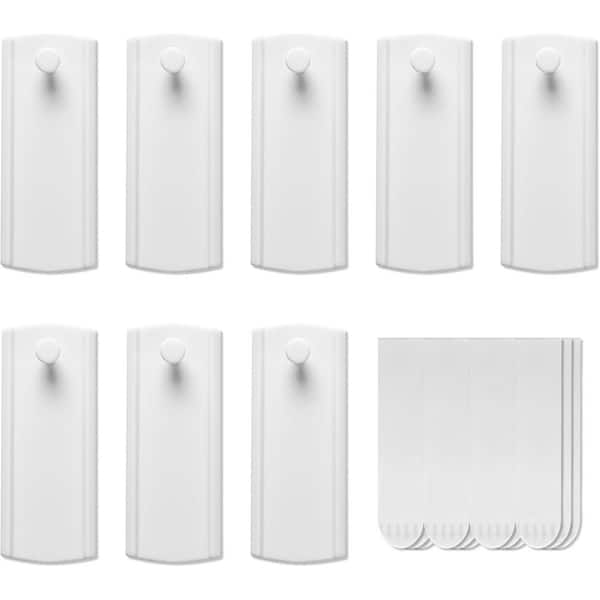 Adrinfly White Large Universal Frame Hanger Kit 8-Picture Hangers with 12-Removable Adhesive Strips Damage-Free Heavy Duty 1-Pack