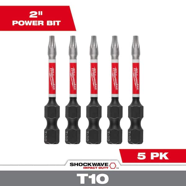 SHOCKWAVE Impact Duty 2 in. T10 Torx Alloy Steel Screw Driver Bit (5-Pack)
