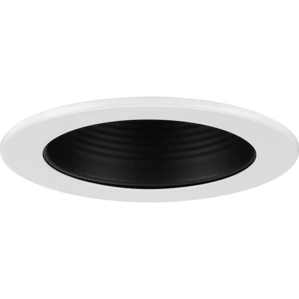 Progress Lighting 4 in. PAR20 Black Step Baffle Recessed Trim for 4 in. Housing, 1 Pack