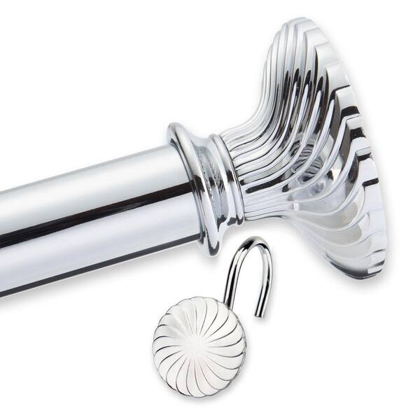 Elegant Home Fashions Storm Shower Tension Rod and Hook Set in Chrome