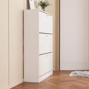 42.6 in. H x 31.6 in. W x 9.3 in. D, White Wooden Shoe Storage Cabinet, Simple and Fashion