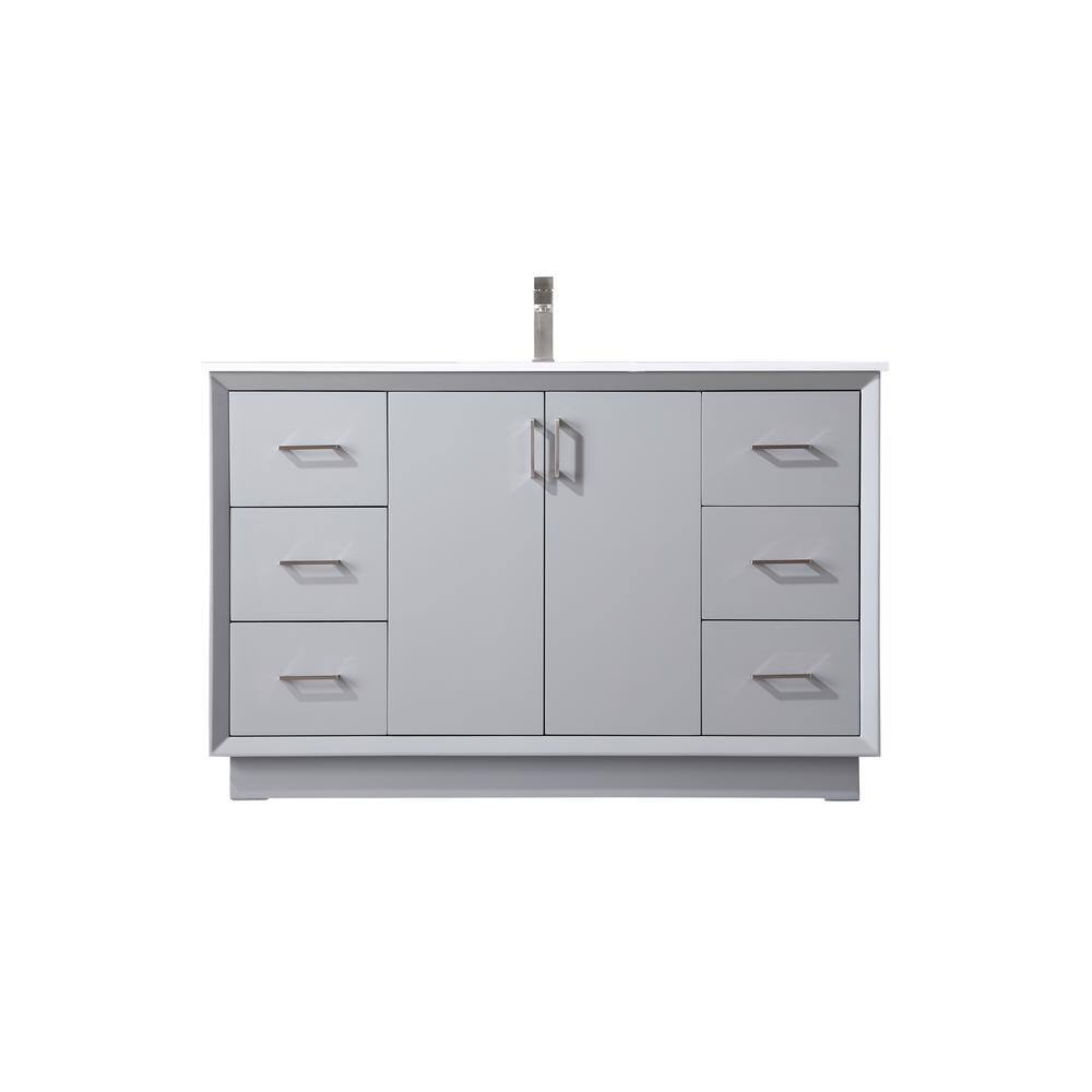 54 in. W x 22 in. D x 35 in. H Bath Vanity in Grey with Calacatta White Engineered Marble Top price history on PriceWatchPro