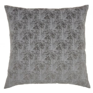 Jordan Charcoal Geometric Polyester 22 in. x 22 in. Throw Pillow
