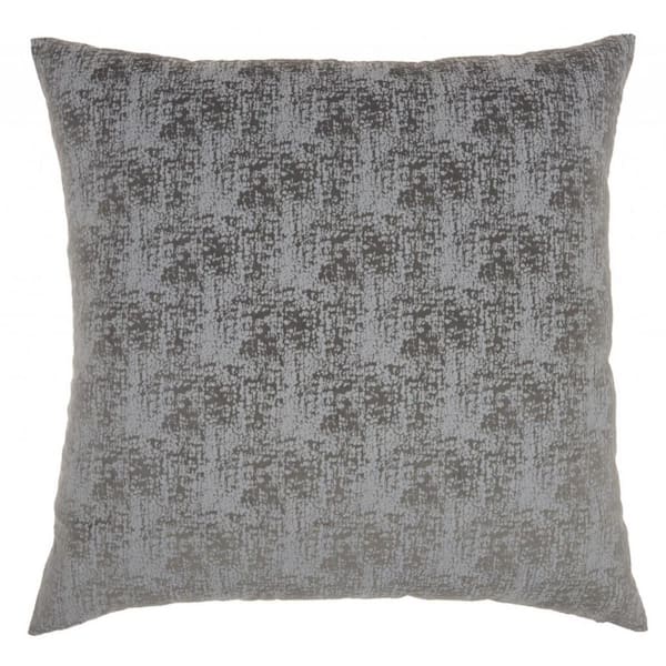 HomeRoots Jordan Charcoal Geometric Polyester 22 in. x 22 in. Throw Pillow