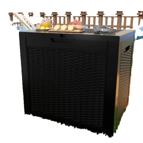 30 Gal. Black Resin Large Storage Deck Box for Outdoor Indoor
