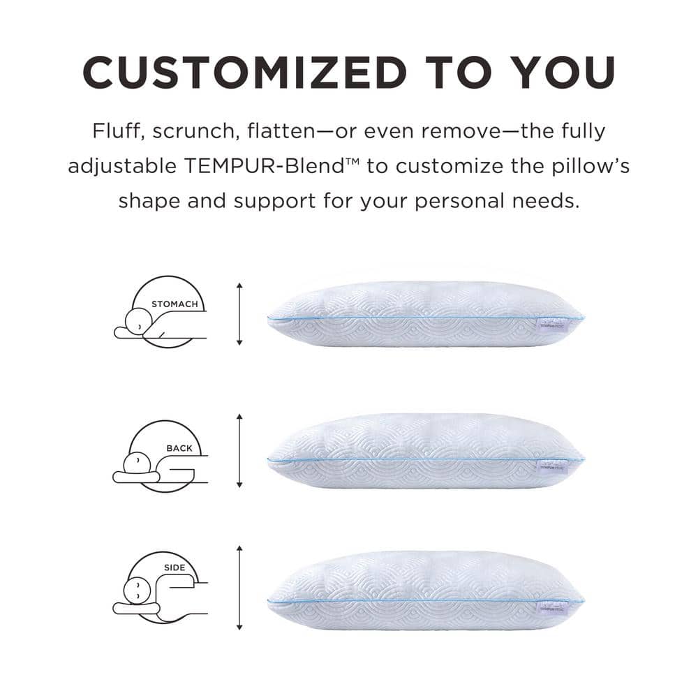 King White Memory Foam Adjustable Cooling Pillow