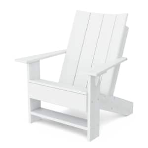 Contemporary White Plastic Outdoor Adirondack Chair