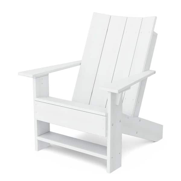 Wildridge Contemporary White Plastic Outdoor Adirondack Chair