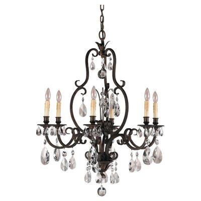 Salon Maison 6-Light Aged Tortoise Shell Chandelier