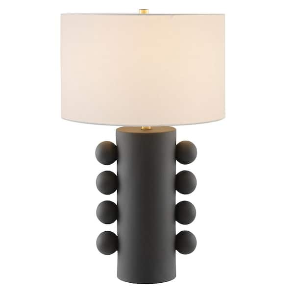 Meyer&Cross Jurrah 26.75 in. Matte Black Ceramic Table Lamp with Fabric Shade