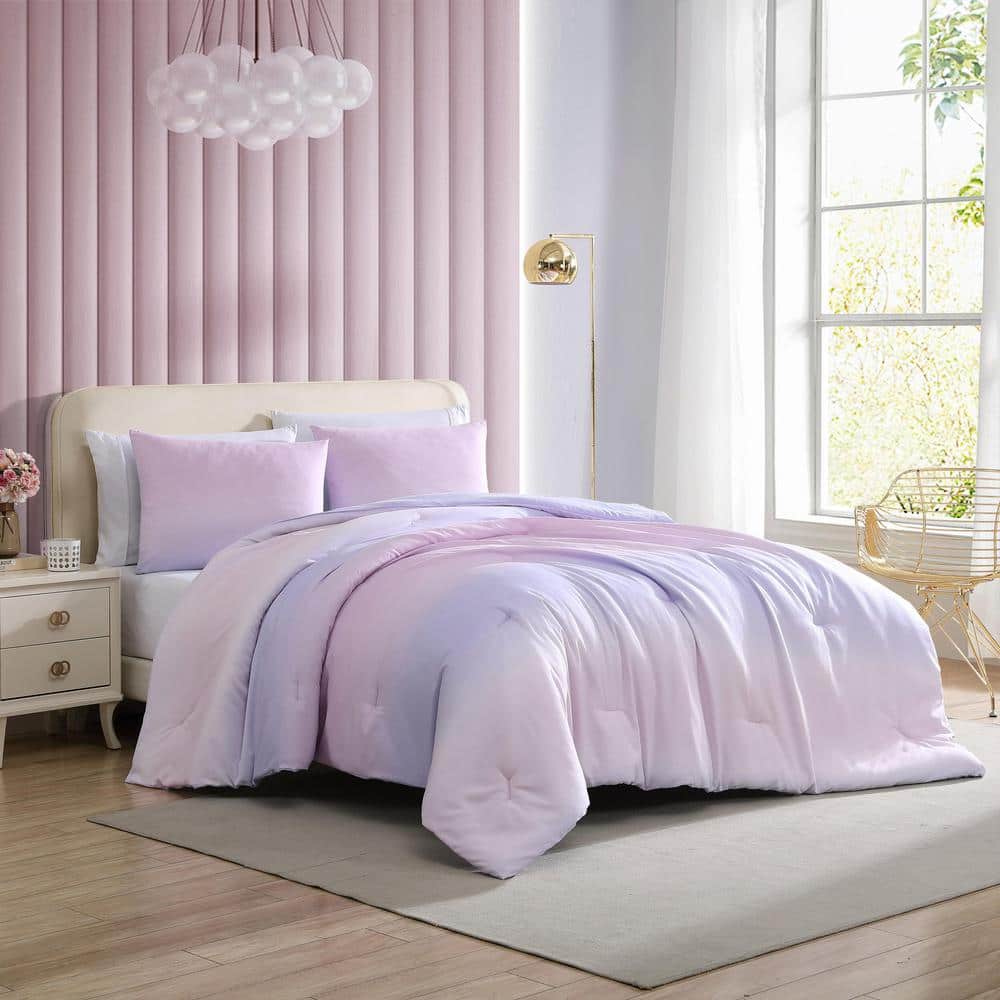 Full Purple Microfiber Reversible Bed in a Bag Set