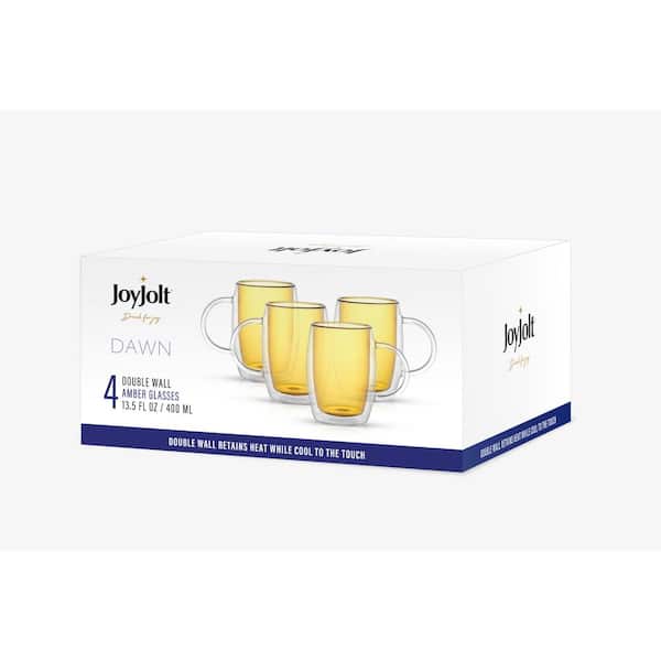 JoyJolt Set of 6 Clear Glass Coffee Tea Mugs with Handle 16 oz - Dishwasher  Safe - Comes in Elegant Gift Box in the Drinkware department at
