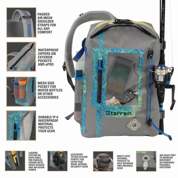 Terrain Adventure Waterproof Sling Pack, Storm Gray and