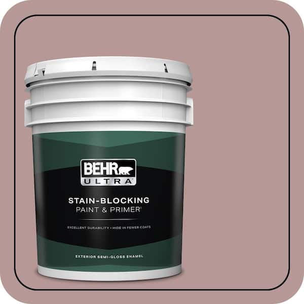 BEHR ULTRA 5 gal. #130F-4 Fond Memory Semi-Gloss Enamel Exterior Paint & Primer