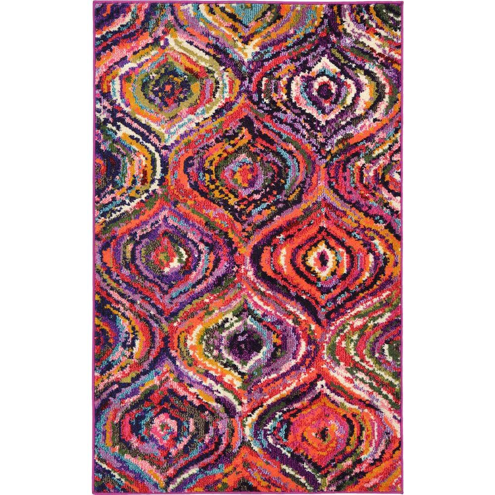 Unique Loom Estrella Magnolia Multi 3' 3 x 5' 3 Area Rug 3119669 The Home Depot