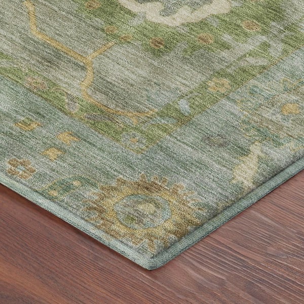Mayfield Premium Machine Washable Abstract AMF2229 Sage 8 ft. x 10 ft. Area Rug