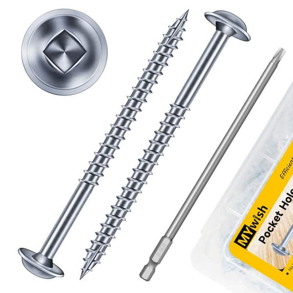 100-Pack #8 x 2-1/2 in. Zinc-Plated Self-Drilling Square Drive Washer Head Wood Screw