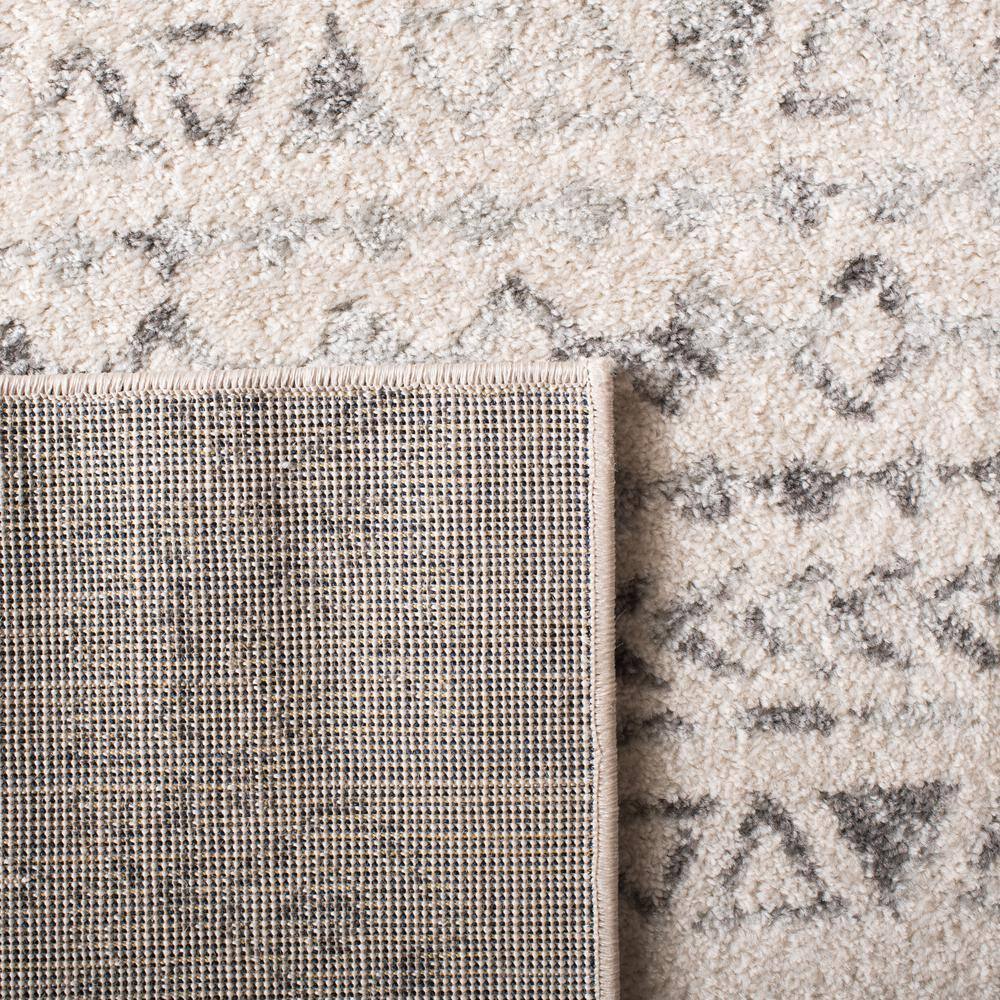 Ivory Grey Hand-Knotted Synthetic Rectangular Rug - Easy Care 5'3" x 7'6"