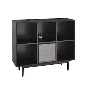 Liam Black Record Storage Bookcase with Speaker