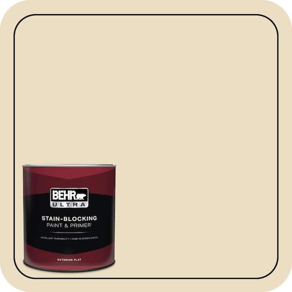 BEHR ULTRA 1 qt. #22 Navajo White Flat Exterior Paint & Primer