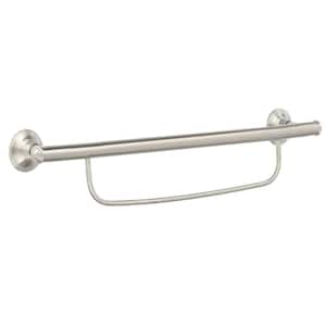 Designer Grab Bar with Integrated Towel Bar in Brushed Nickel