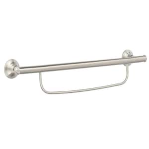 Home Care 24 in. x 1 in. Screw Grab Bar with Integrated Towel Bar in Brushed Nickel
