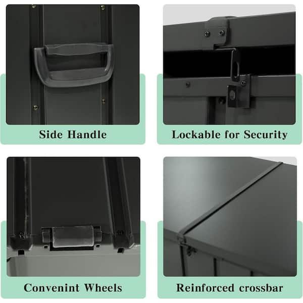 200 Gal. Metal Deck Box, Waterproof Outdoor Storage Box w