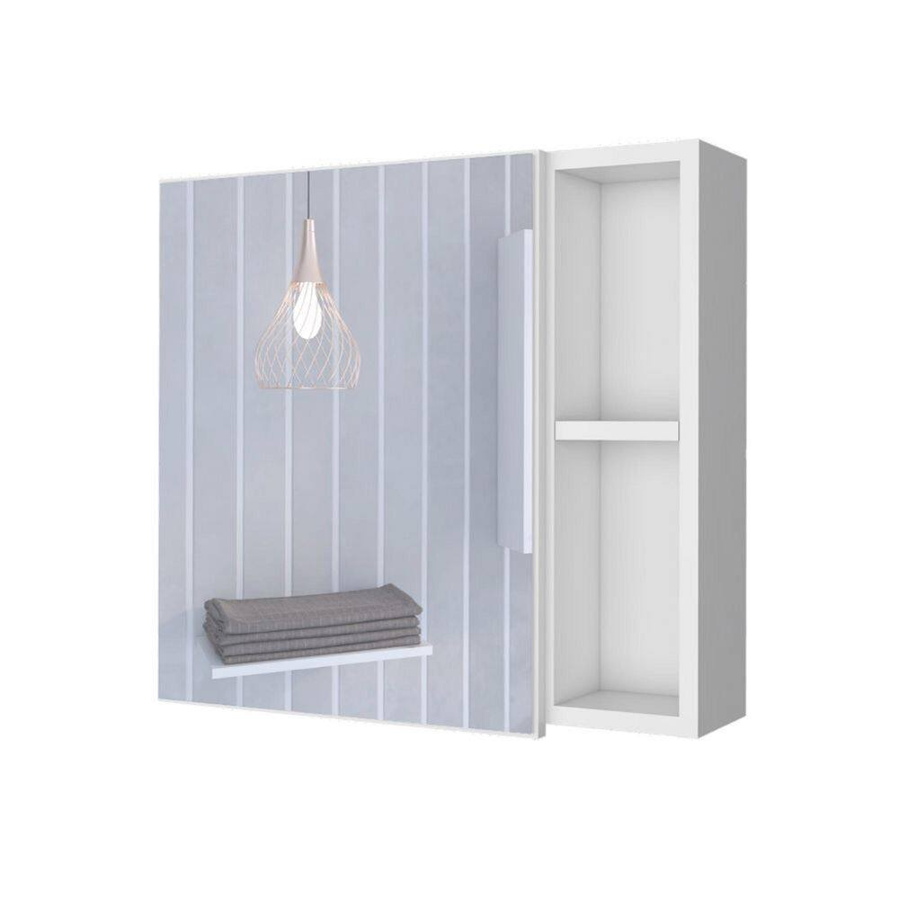 Avex White 19.6 in. W x 18.6 in. H Rectangular Particle Board Medicine Cabinet with Mirror price history on PriceWatchPro