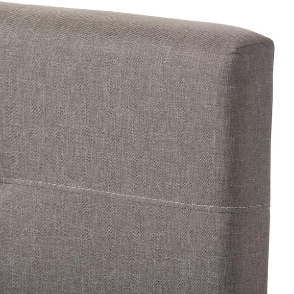 Baxton Studio Brandy Contemporary Gray Fabric Upholstered King