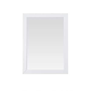 Everette 24 in. W x 32 in. H Rectangular Wood Framed Wall Bathroom Vanity Mirror in White finish