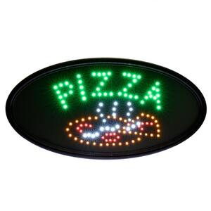 19 in. x 10 in. LED Oval Pizza Sign (2-Pack)