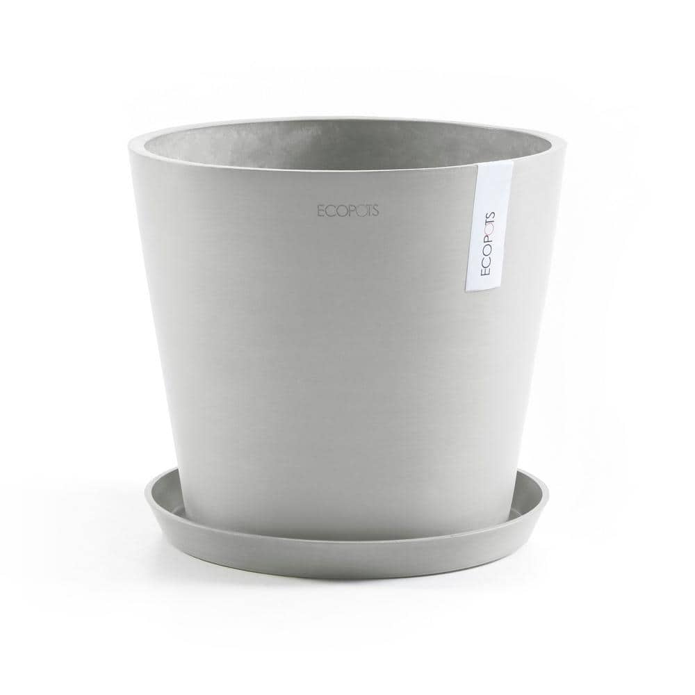O ECOPOTS BY TPC Amsterdam 16 in. Pure White Premium Sustainable Composite  Plastic Planter (with Saucer) AMS.40.PW - The Home Depot