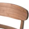 Close-up of a wooden chair backrest detail.