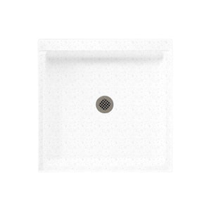 Swanstone 36 in. L x 36 in. W Alcove Shower Pan Base with Center Drain in Arctic Granite