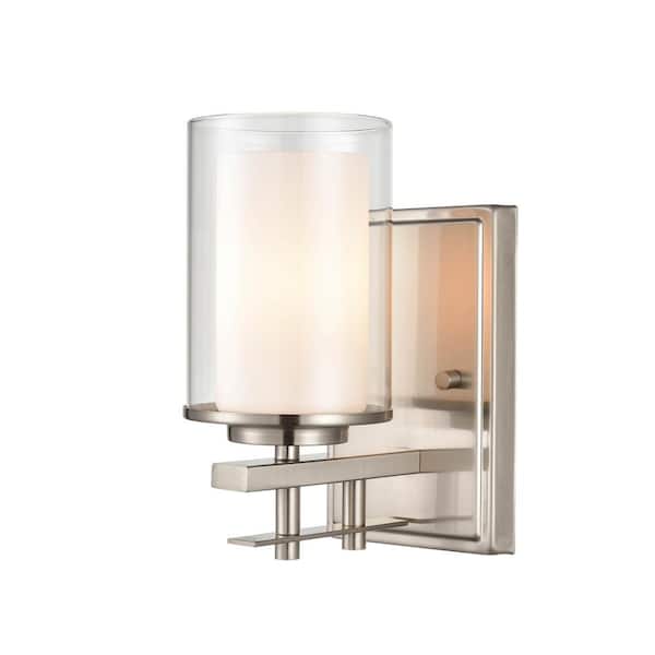 4.75 in. 1-Light Brushed Nickel Sconce