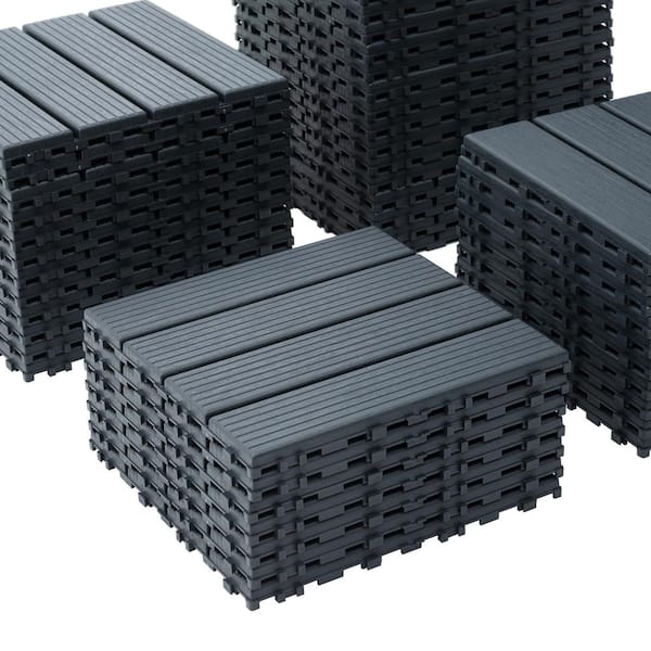 1 ft. x 1 ft. Quick Deck Plastic & Polypropylene Composite Interlocking Deck Tile in Midnight Blue-8(44 sq. ft. per Box)