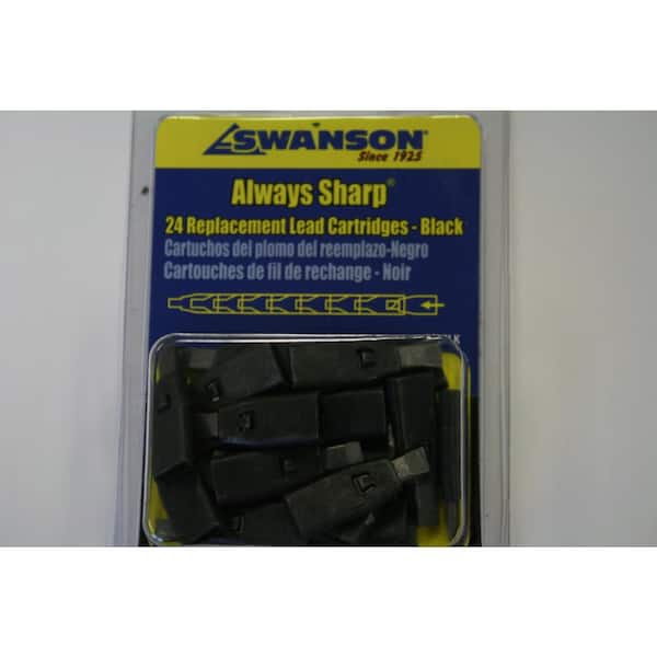 Swanson Black Mechanical Carpenter Pencil Replacement Lead Cartridge Tips