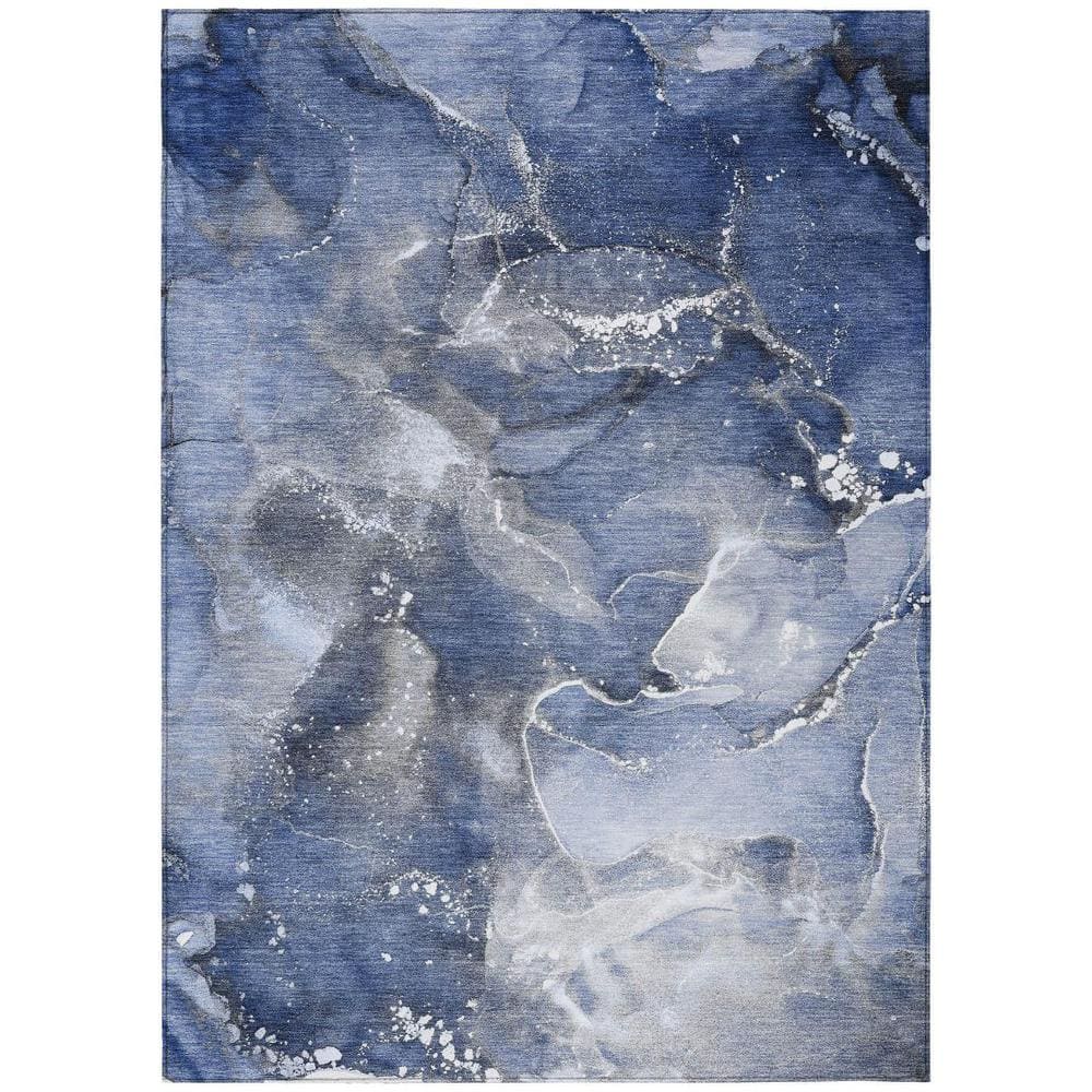 Blue and Gray 9 ft. x 12 ft. Woven Abstract Polyester Rectangle Indoor/Outdoor Area Rug price history on PriceWatchPro