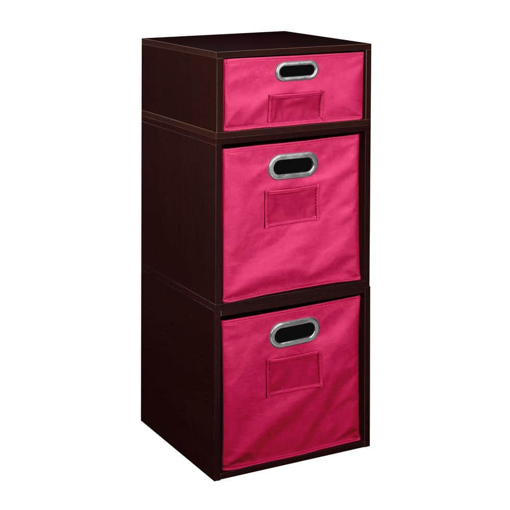 32.5 in. H x 13 in. W x 13 in. D Wood 3- Cube Organizer