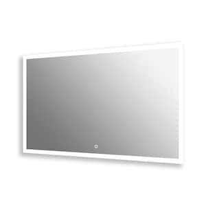 48 in. W x 30 in. H Rectangular Frameless Anti-Fog Wall LED Light Bathroom Vanity Mirror with Illuminated Light